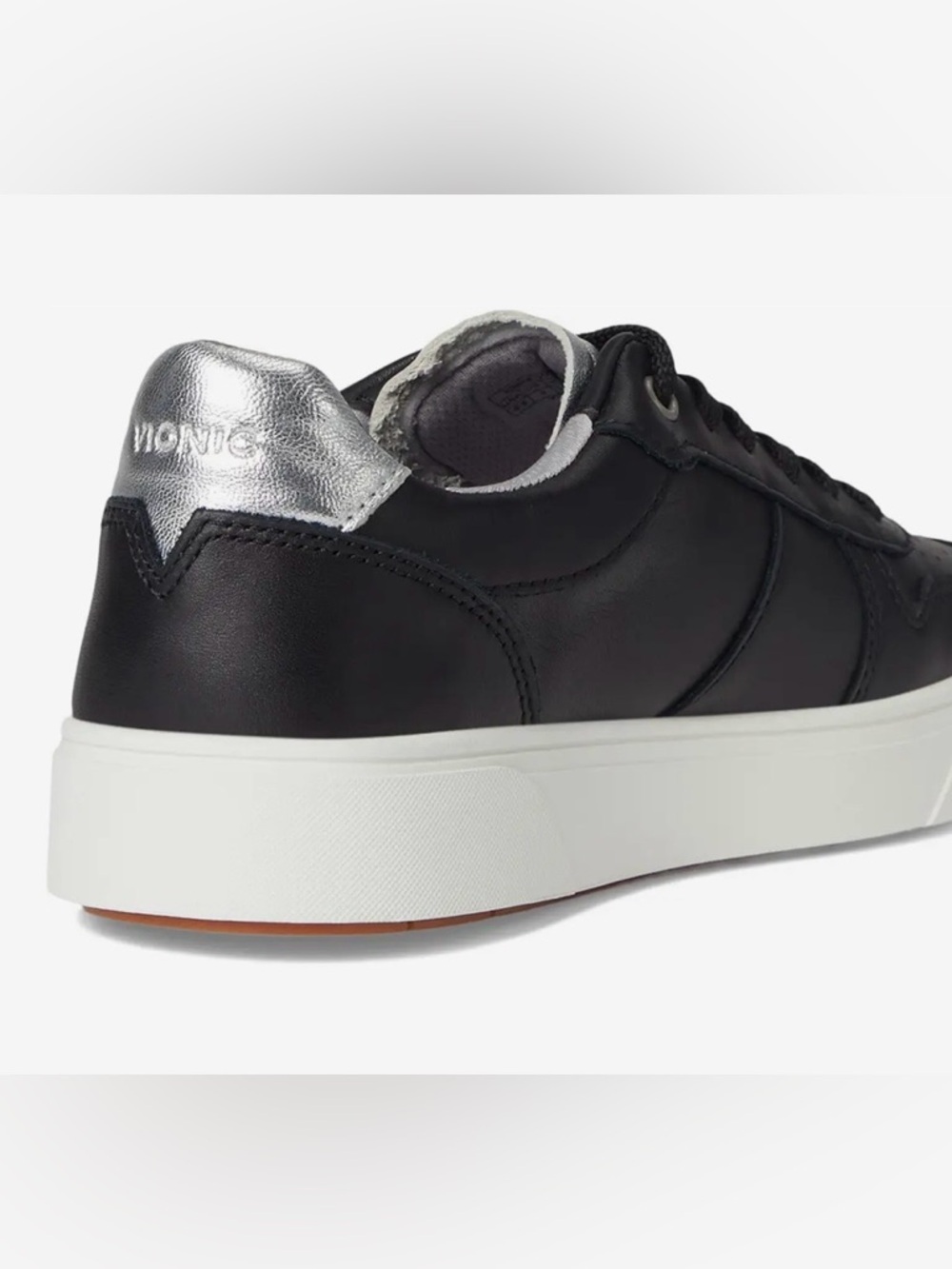Women’s Vionic Kimmie Court Sneaker Black & Silver Leather 11W - Picture 5 of 16